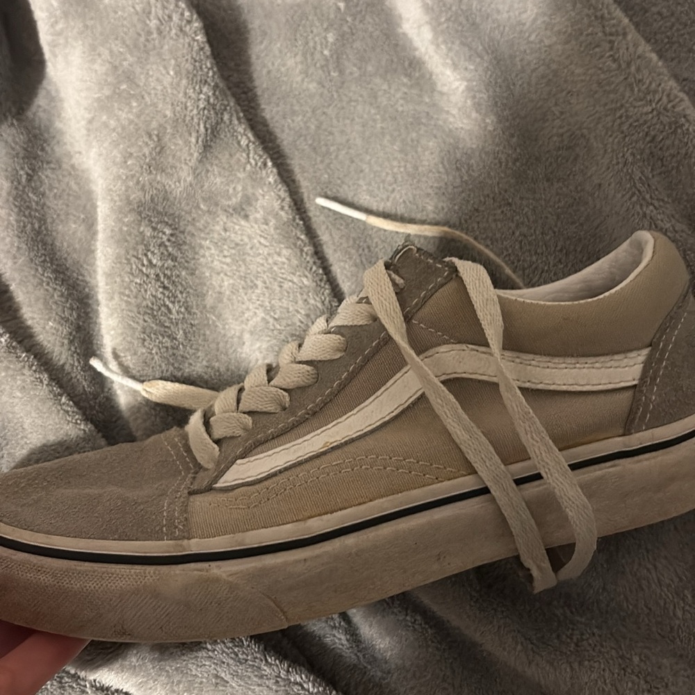 Vans Beige and White Women's Sneakers
